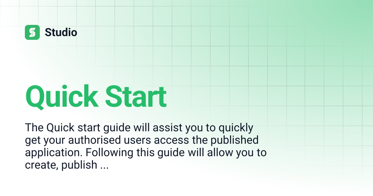 Quick Start | Studio